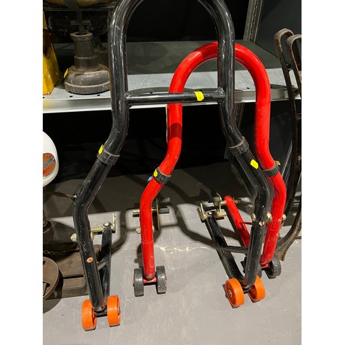 349 - 2 Motor cycle stands