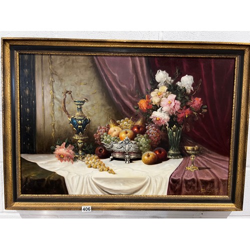 406 - Oil on canvas in gilt frame signed Bela balogh born Hungary 1909-1980