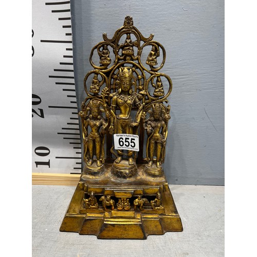 655 - Gilt bronze gold shrine