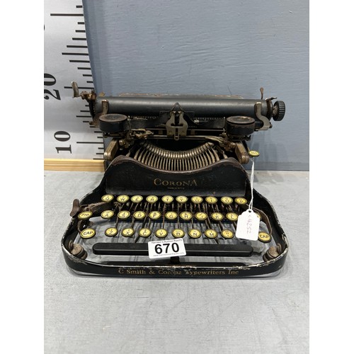 670 - Victorian corona typewriter