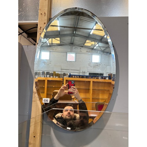 696 - Oval bevel edge wall mirror