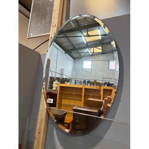 696 - Oval bevel edge wall mirror