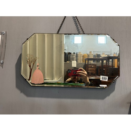 699 - 1930's hand painted wall mirror