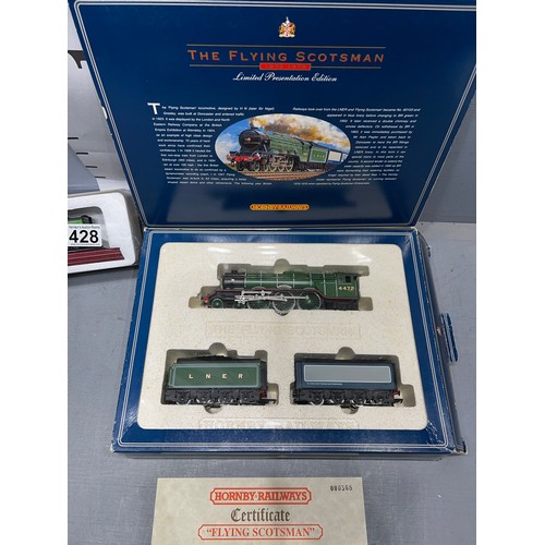 428 - Hornby by flying Scotsman ltd edition mint condition having second tender boxed + LNER 'flying' Scot... 