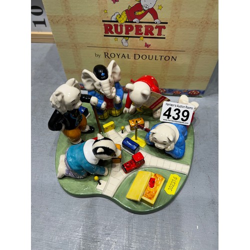 439 - Royal doulton 'Rupert the bear toy railway' ltd edition with cert & boxed