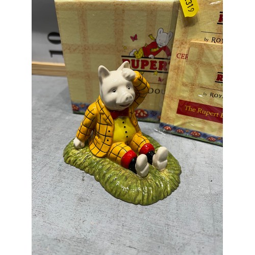 444 - Royal doulton Rupert the bear 'podgy lands with a bump ' with cert & boxed