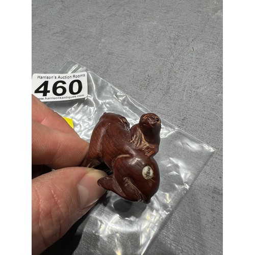 460 - Foo dog wood netsuke