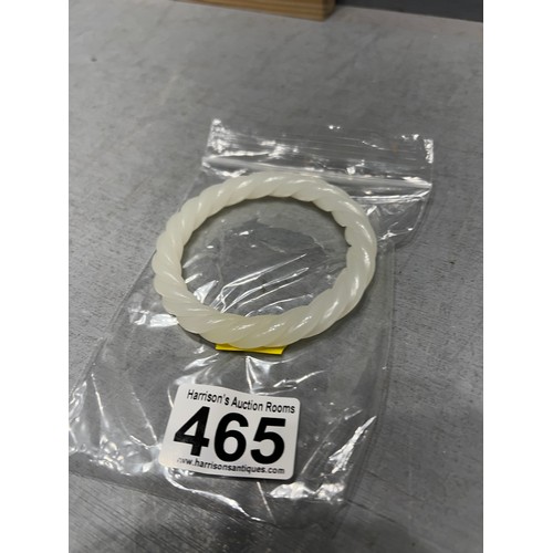 465 - White jade twist bangle