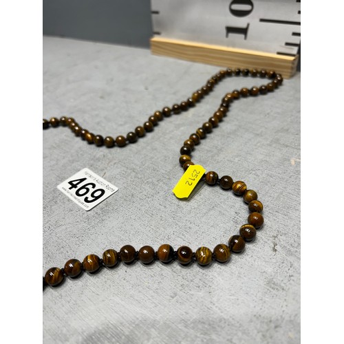 469 - String tigers eye necklace