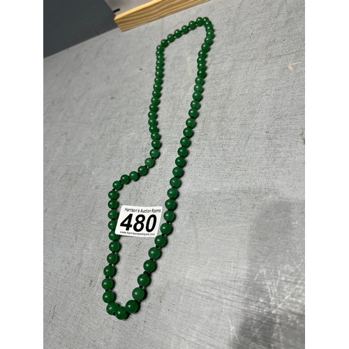 480 - String jade necklace