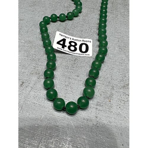 480 - String jade necklace