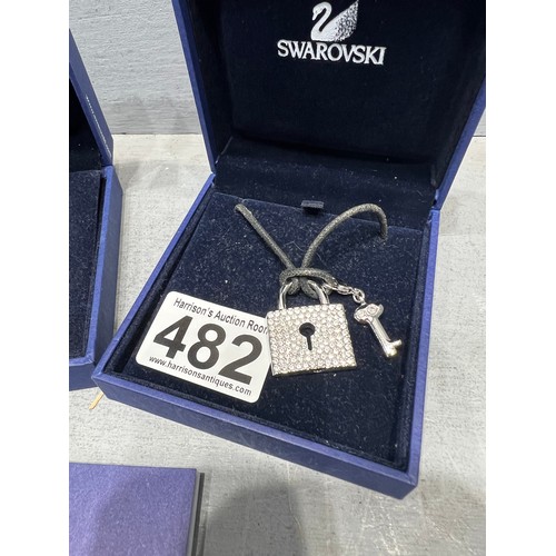 482 - Swarovski necklace & earrings + swarovski necklace both boxed