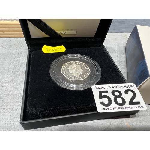 582 - 2021 Silver proof -50p- john logie baird