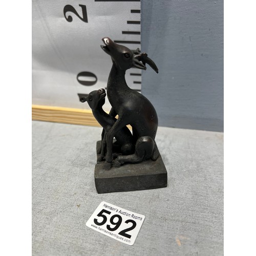 592 - Double deers bronze seal