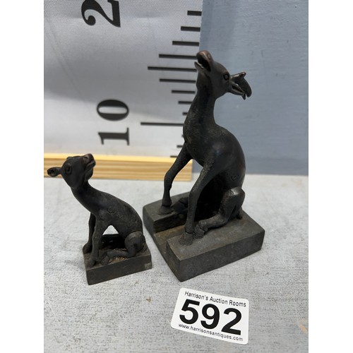 592 - Double deers bronze seal