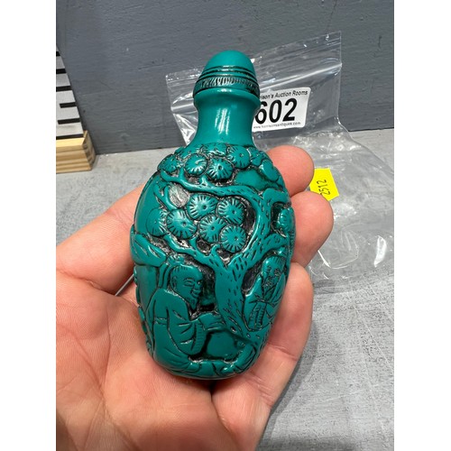 602 - Turquoise snuff bottle