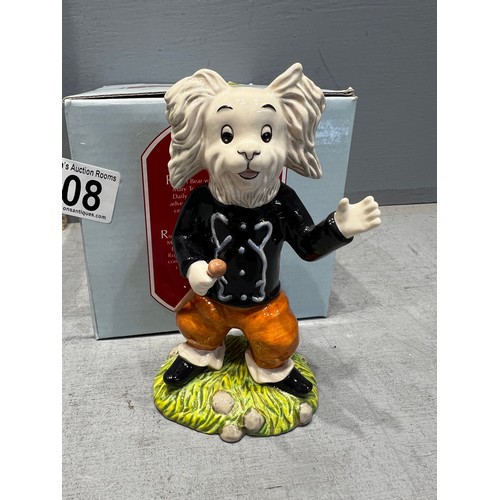 608 - Royal doulton Rupert the bear 'pong ping ' with cert & box