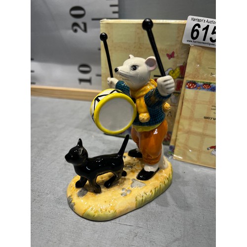 615 - Royal doulton Rupert the bear 'banging on his drum' with cert & box