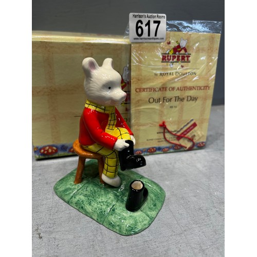 617 - Royal doulton Rupert the bear 'out for the day' with cert & box