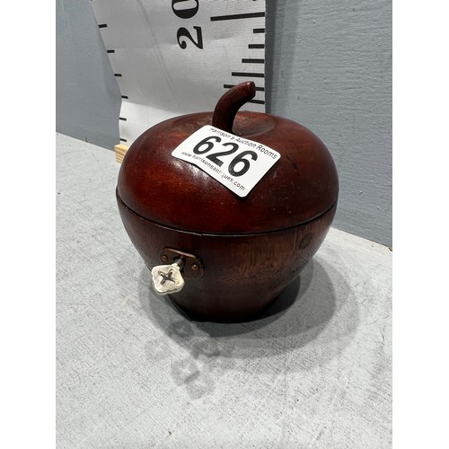 626 - Wooden apple tea caddy