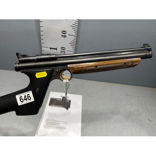 646 - Crossman pump up air pistol 177 caliber