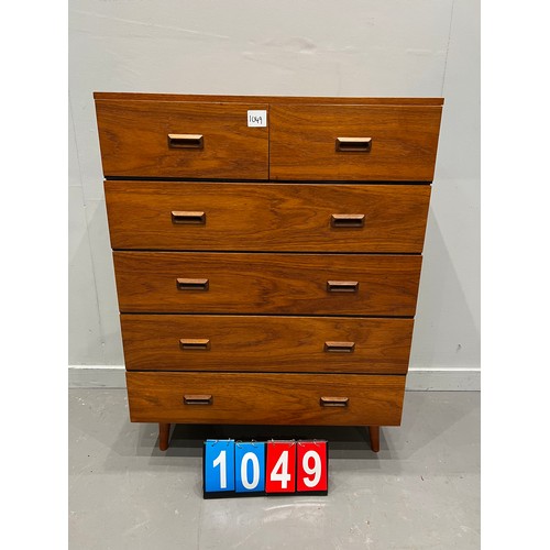 1049 - Mid century teak chest of drawers