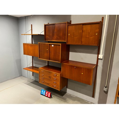 1058 - 3 bays of Danish Peter Sorensen system including 5 box's 4 draw chest + 2 shelves