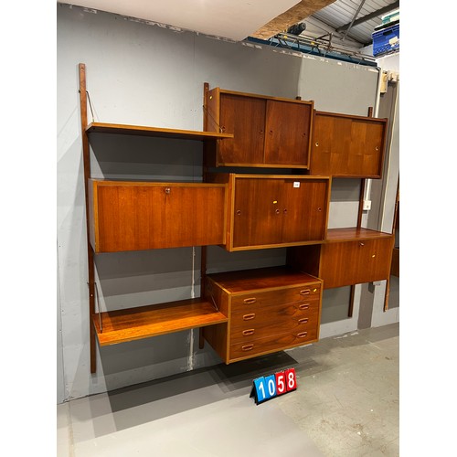 1058 - 3 bays of Danish Peter Sorensen system including 5 box's 4 draw chest + 2 shelves