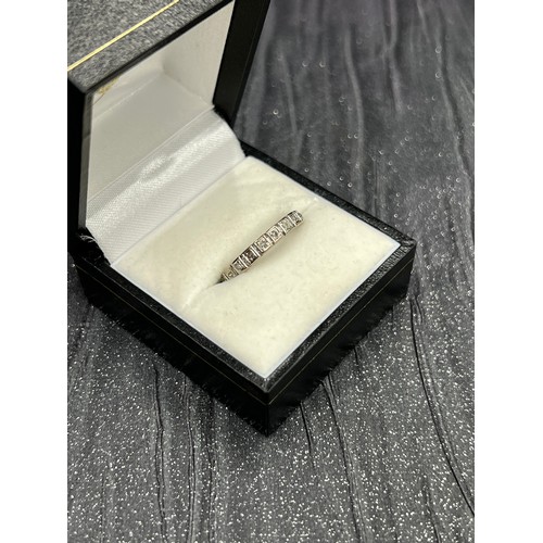 536 - 9ct white gold eternity ring. Size L/M 2.6g gross