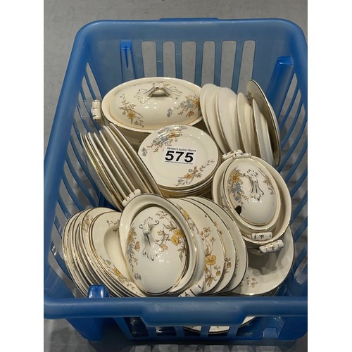 575 - Ridgeways miniture dinner service with a floral spray pattern oval meat plates, tureens, soup bowls ... 