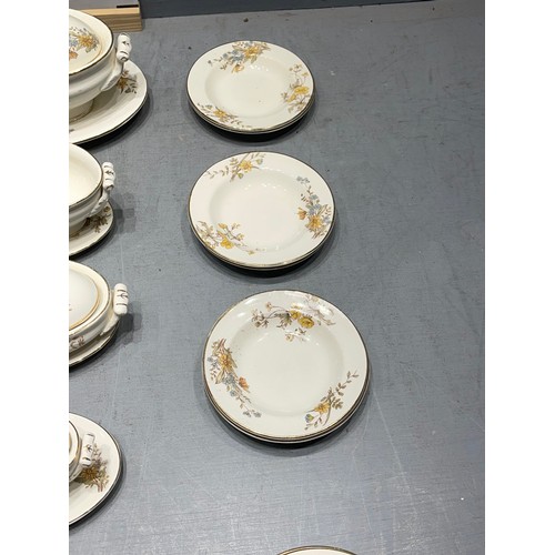 575 - Ridgeways miniture dinner service with a floral spray pattern oval meat plates, tureens, soup bowls ... 