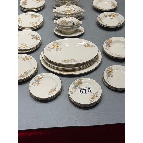 575 - Ridgeways miniture dinner service with a floral spray pattern oval meat plates, tureens, soup bowls ... 