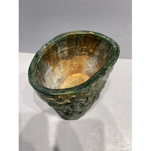 622 - Jade brush pot