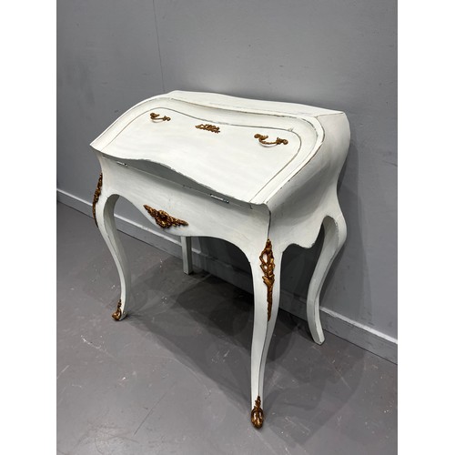 745B - French painted ladies desk with gilt ormolu mounts