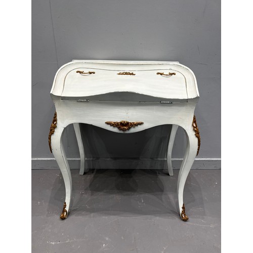 745B - French painted ladies desk with gilt ormolu mounts