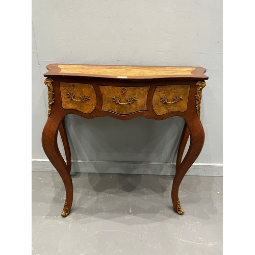 745F - French walnut console table with gilt ormolu mounts