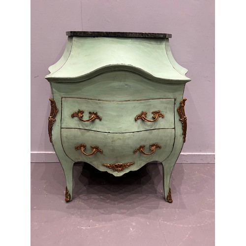 745G - French marble top painted credenza