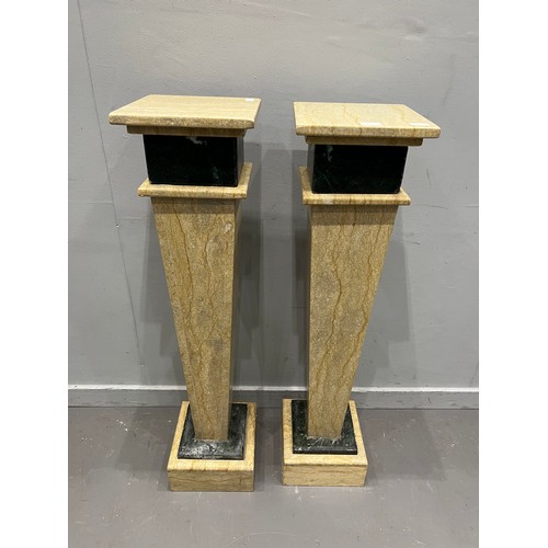 955S - Pair of marble top plant stands