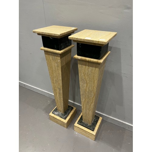 955S - Pair of marble top plant stands