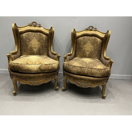 955W - Pair of french ladies wing back chairs