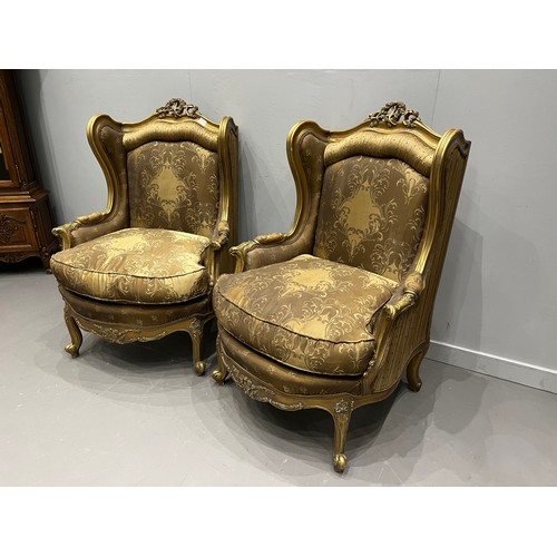 955W - Pair of french ladies wing back chairs