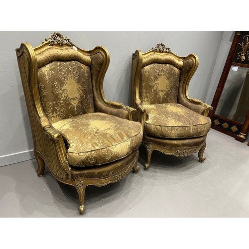 955W - Pair of french ladies wing back chairs