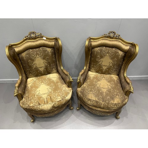 955W - Pair of french ladies wing back chairs