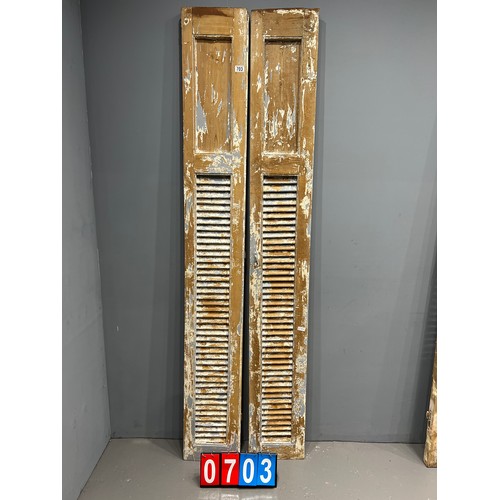 703 - Pair of early French Louvre doors