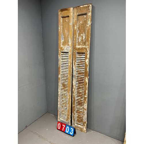 703 - Pair of early French Louvre doors