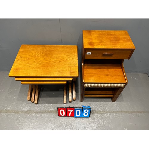 708 - Nathan Citadel Nest of tables + chippy heath telephone seat