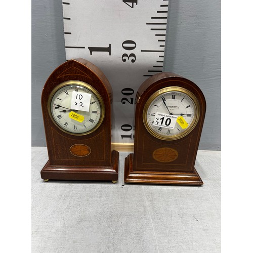 10 - 2 Edwardian inlaid mantle clocks