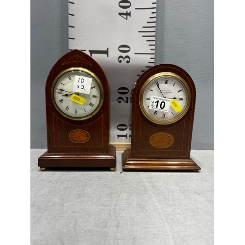 10 - 2 Edwardian inlaid mantle clocks