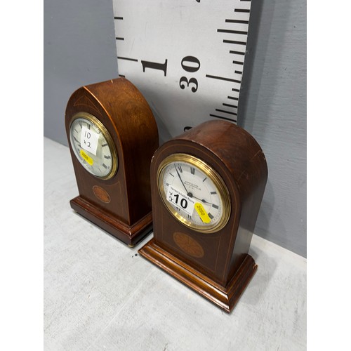 10 - 2 Edwardian inlaid mantle clocks