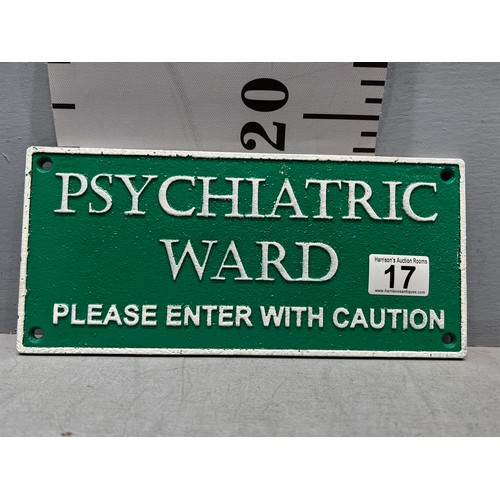 17 - Psychiatric ward sign